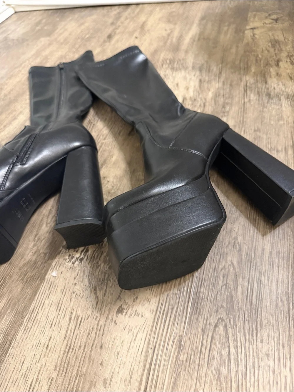 Black Over-the-Knee Platform Heel Boots - Chic Women's Knee Highs
